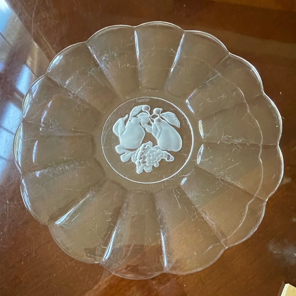 Val St. Lambert “Brussels” 13” Torte Plate Crystal Platter